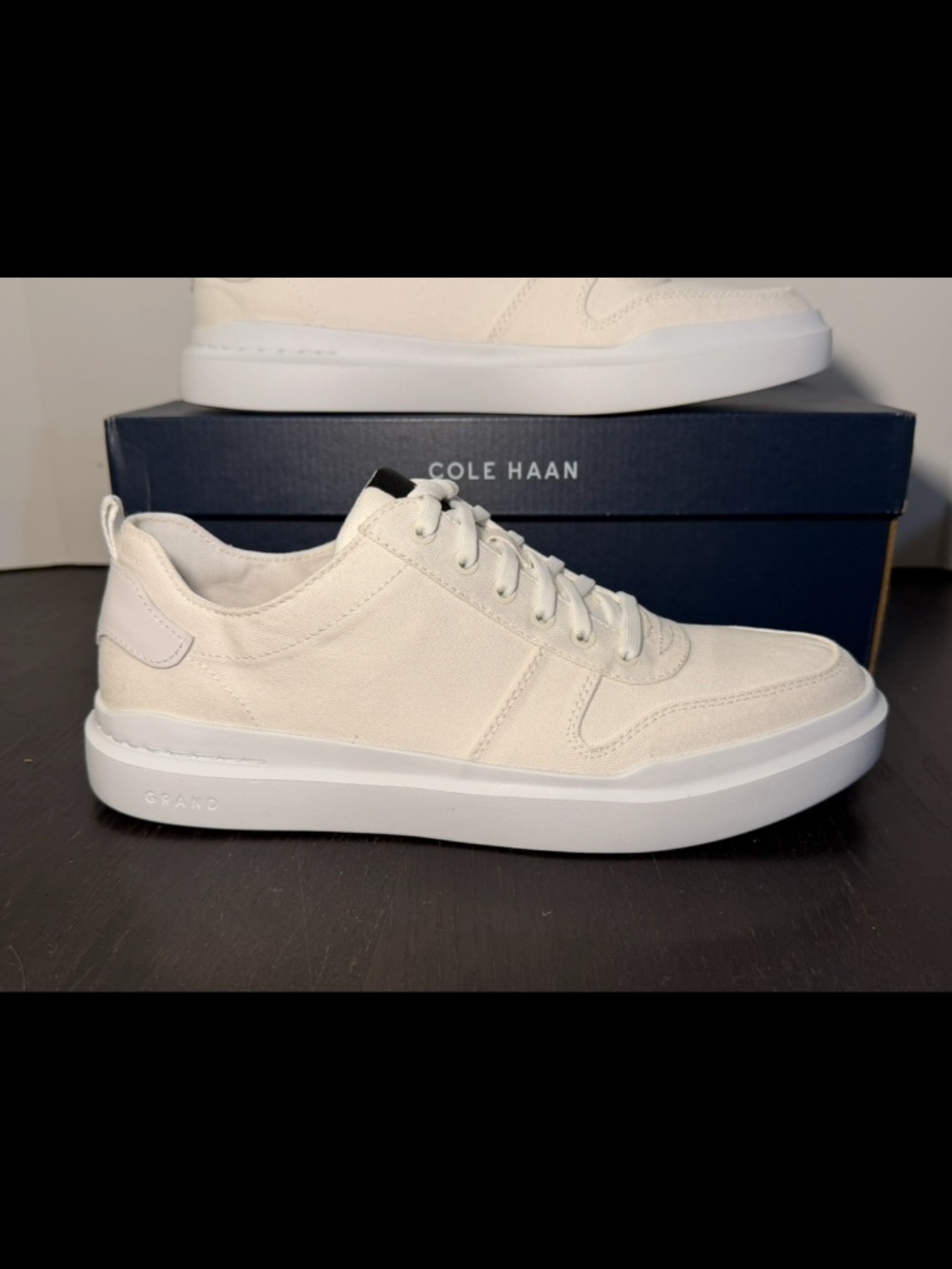 Cole Haan GrandPro Rally Canvas Court Sneaker Optic White Mens 9.5M